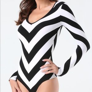 Chevron bodysuit
